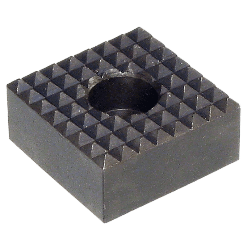 Counterbored Square Gripper - Tool Steel - Serrated